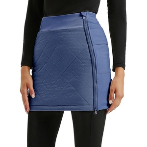 JACK SMITH Women’s Puffer Quilted Skirt Insulated Warm Snow Skorts for Hiking Running Golf Zipping Both Way(Dark Blue)