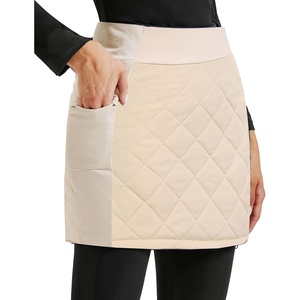 JACK SMITH Women’s Puffer Quilted Skirt Insulated Warm Snow Skorts for Hiking Running Golf Zipping Both Way(Khaki)