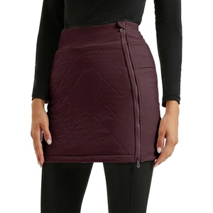 JACK SMITH Women’s Puffer Quilted Skirt Insulated Warm Snow Skorts for Hiking Running Golf Zipping Both Way(Wine)