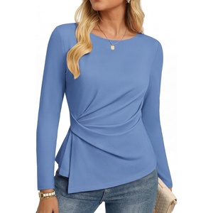 GRACE KARIN Womens Long Sleeve Peplum Tops, Dressy Casual Shirt(Baby Blue)