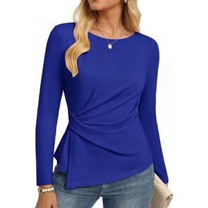 GRACE KARIN Womens Long Sleeve Peplum Tops, Dressy Casual Shirt(Royal Blue)