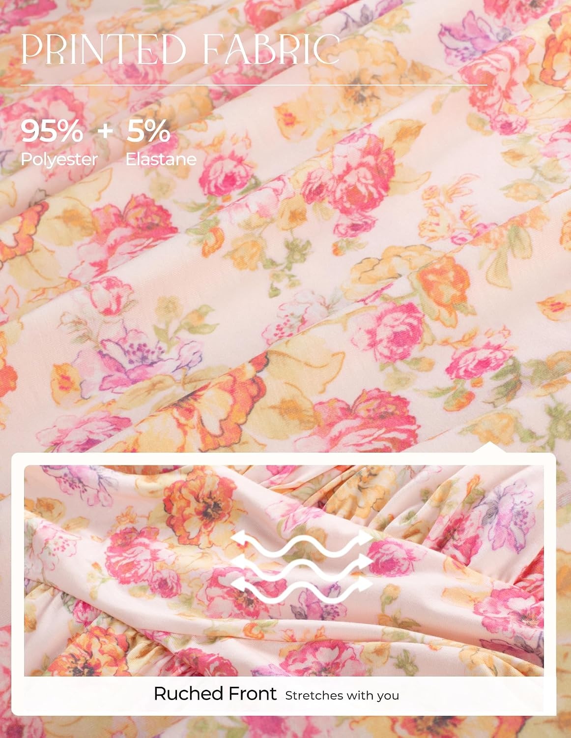 image:imageGRACE KARIN 2026 Womens Summer Floral Print DressApricot Floral