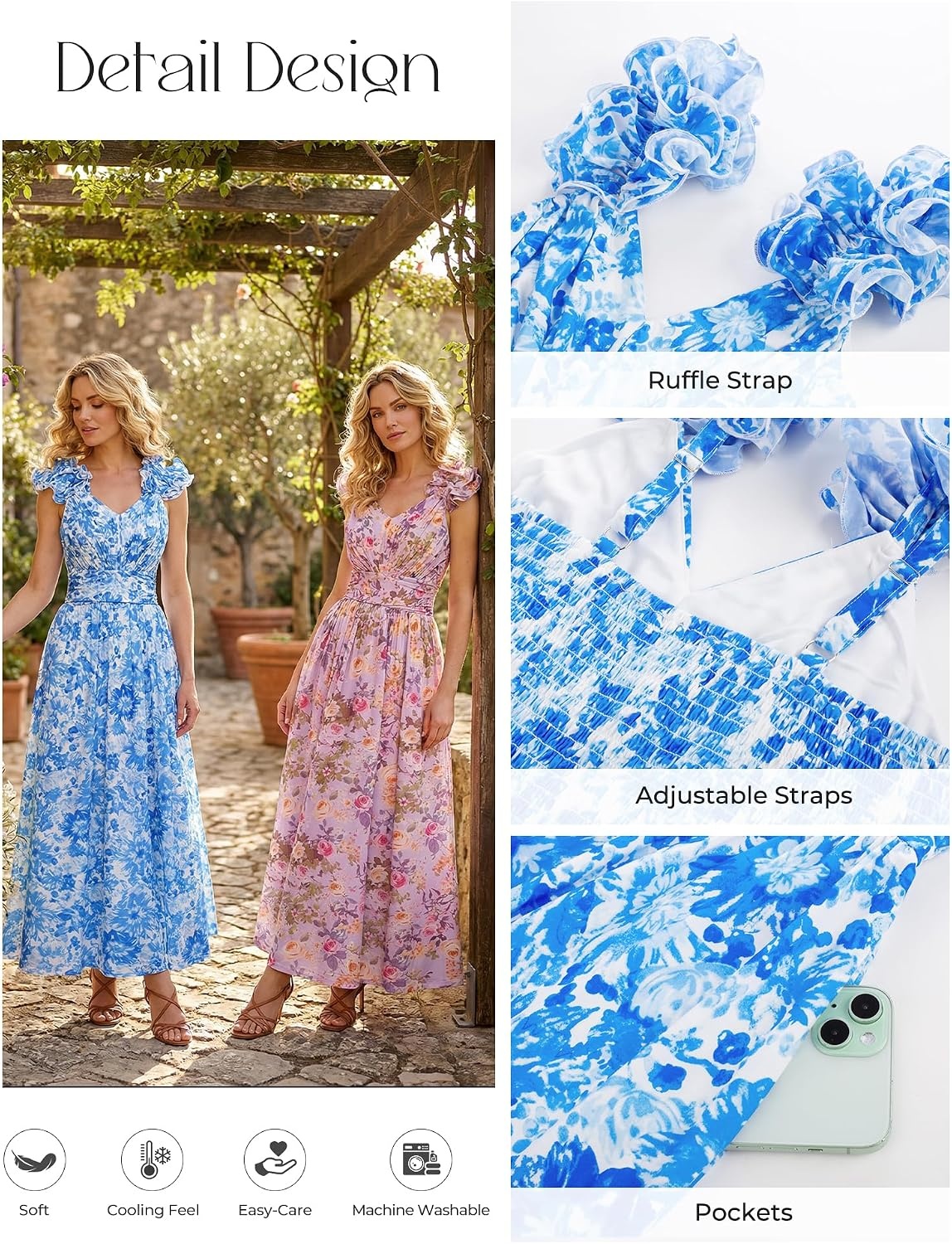 image:imageGRACE KARIN 2026 Womens Summer Floral Print DressBlue Floral