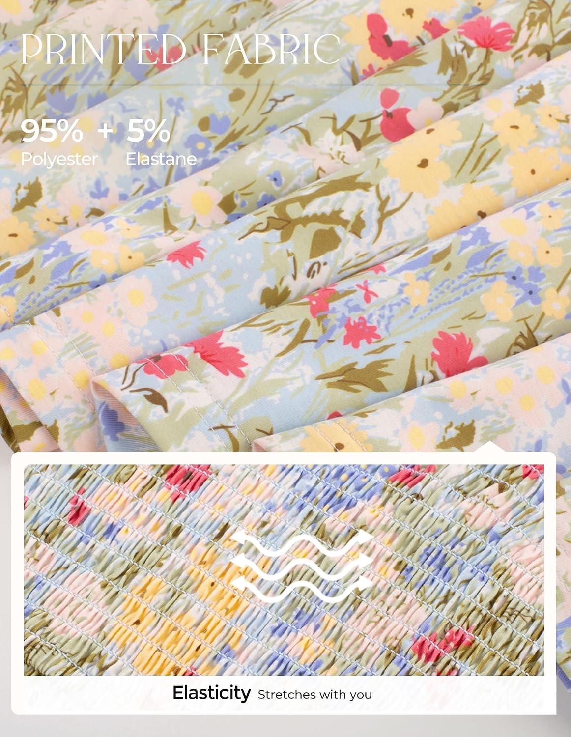image:imageGRACE KARIN 2026 Womens Summer Floral Print DressBlue Yellow Floral