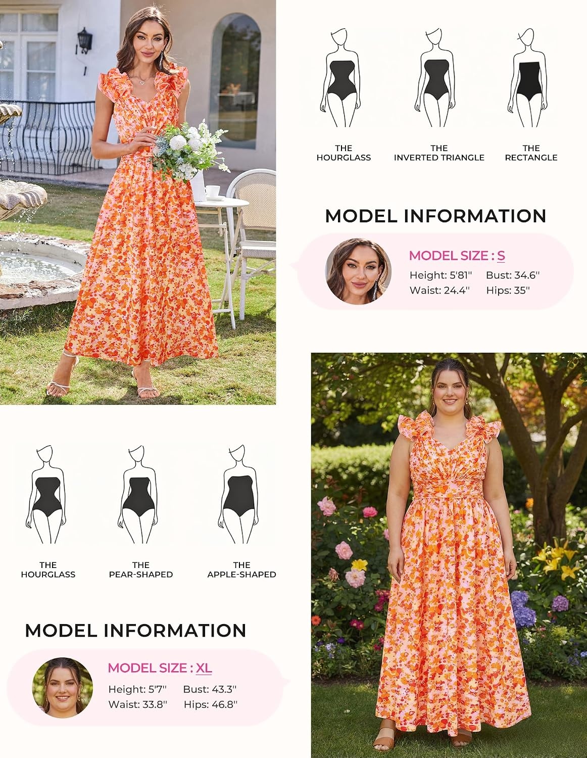 image:imageGRACE KARIN 2026 Womens Summer Floral Print DressOrange