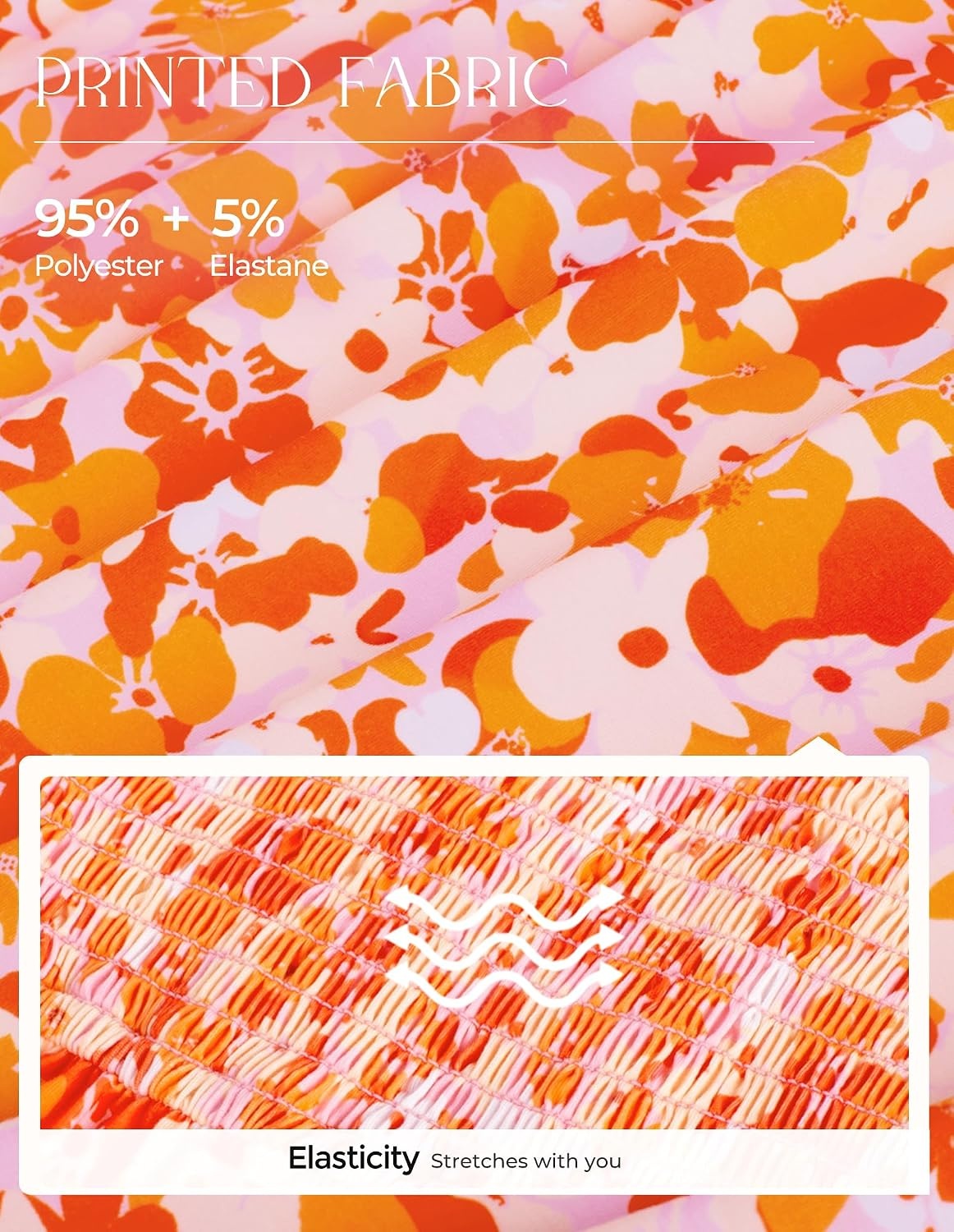 image:imageGRACE KARIN 2026 Womens Summer Floral Print DressOrange
