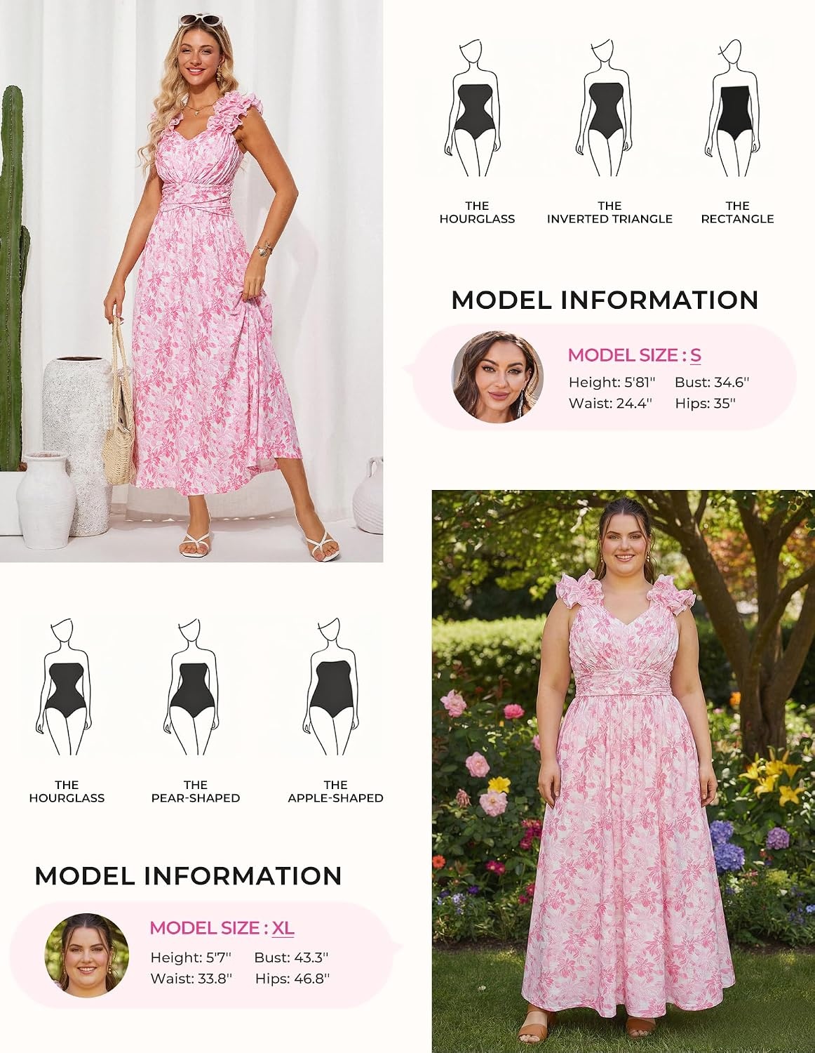 image:imageGRACE KARIN 2026 Womens Summer Floral Print DressPink Floral