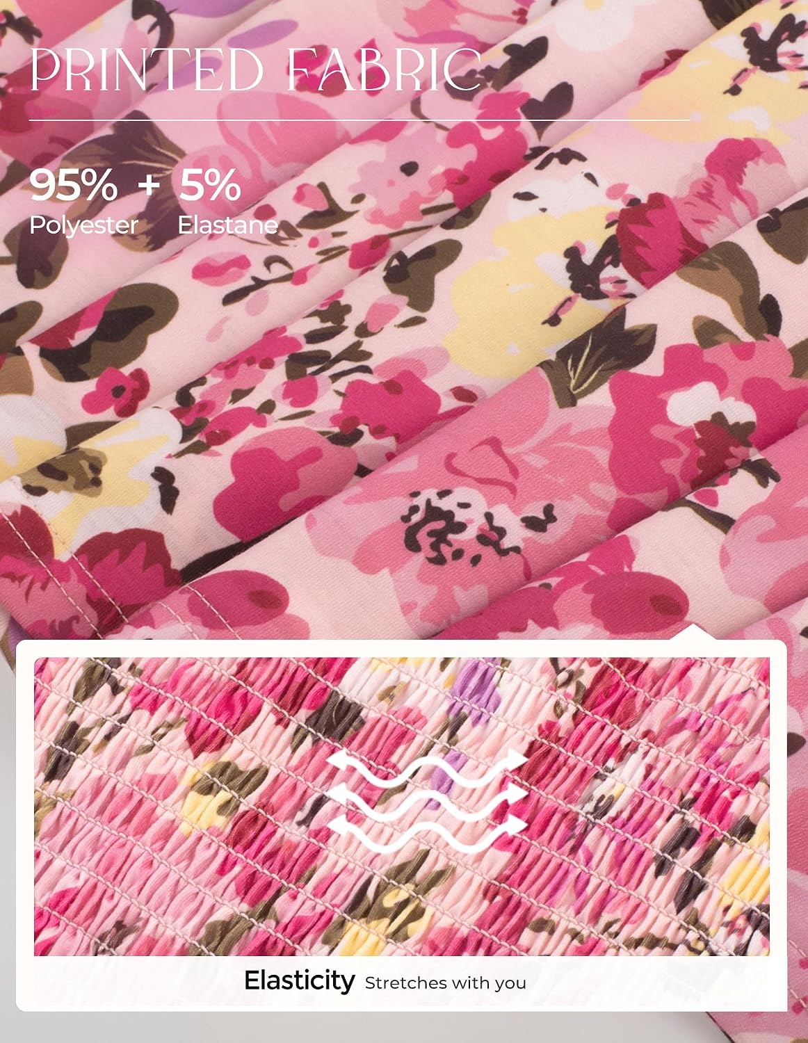 image:imageGRACE KARIN 2026 Womens Summer Floral Print DressPink Yellow Floral