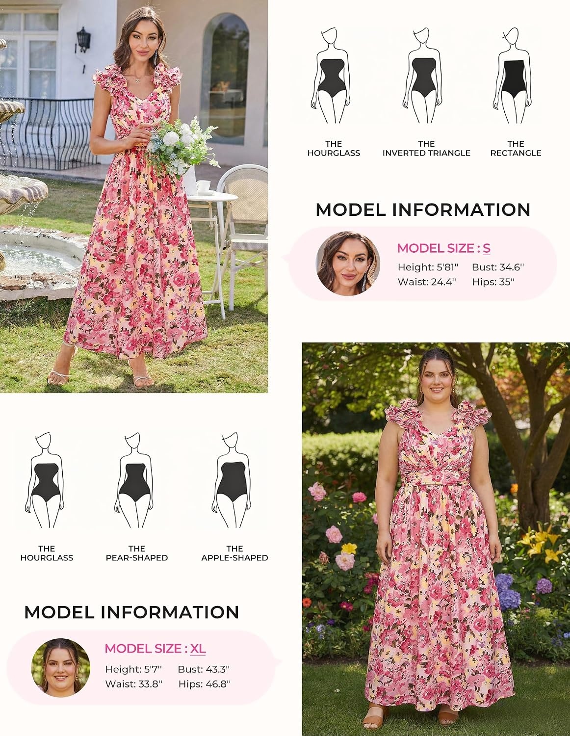 image:imageGRACE KARIN 2026 Womens Summer Floral Print DressPink Yellow Floral