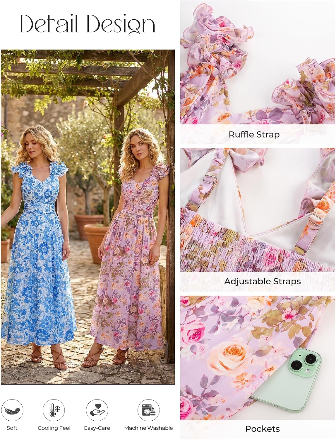 image:imageGRACE KARIN 2026 Womens Summer Floral Print DressPurple Floral
