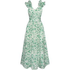 GRACE KARIN 2026 Women’s Summer Floral Print Dress(Green White Floral)