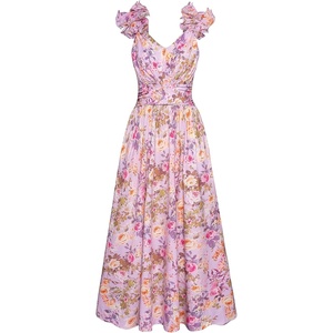 GRACE KARIN 2026 Women’s Summer Floral Print Dress(Purple Floral)