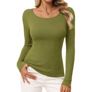 GRACE KARIN Merino Wool Long Sleeve Lightweight Shirt Women(Leaf Green)