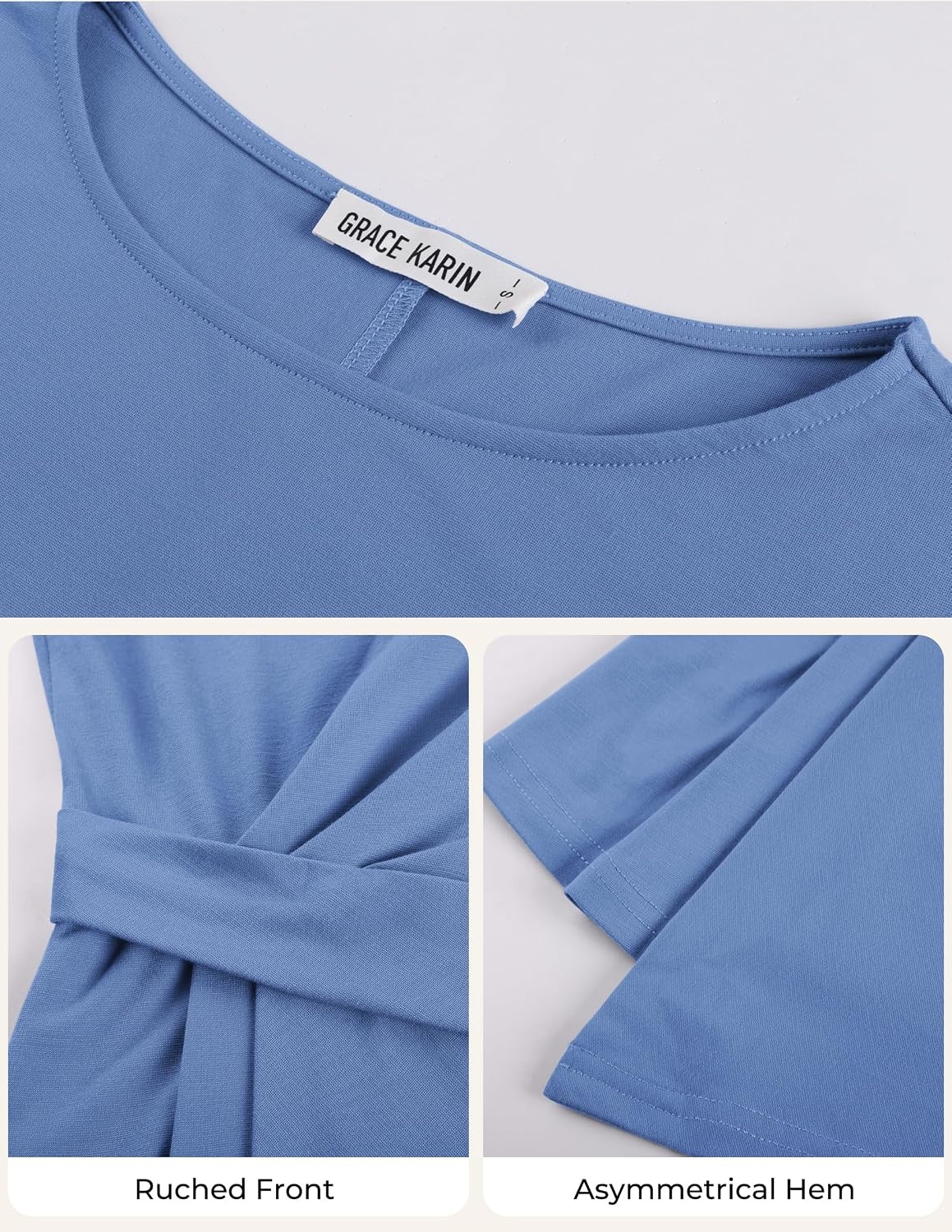 image:imageGRACE KARIN Womens 2026 Fall Peplum Tops Dressy Casual ShirtBaby Blue