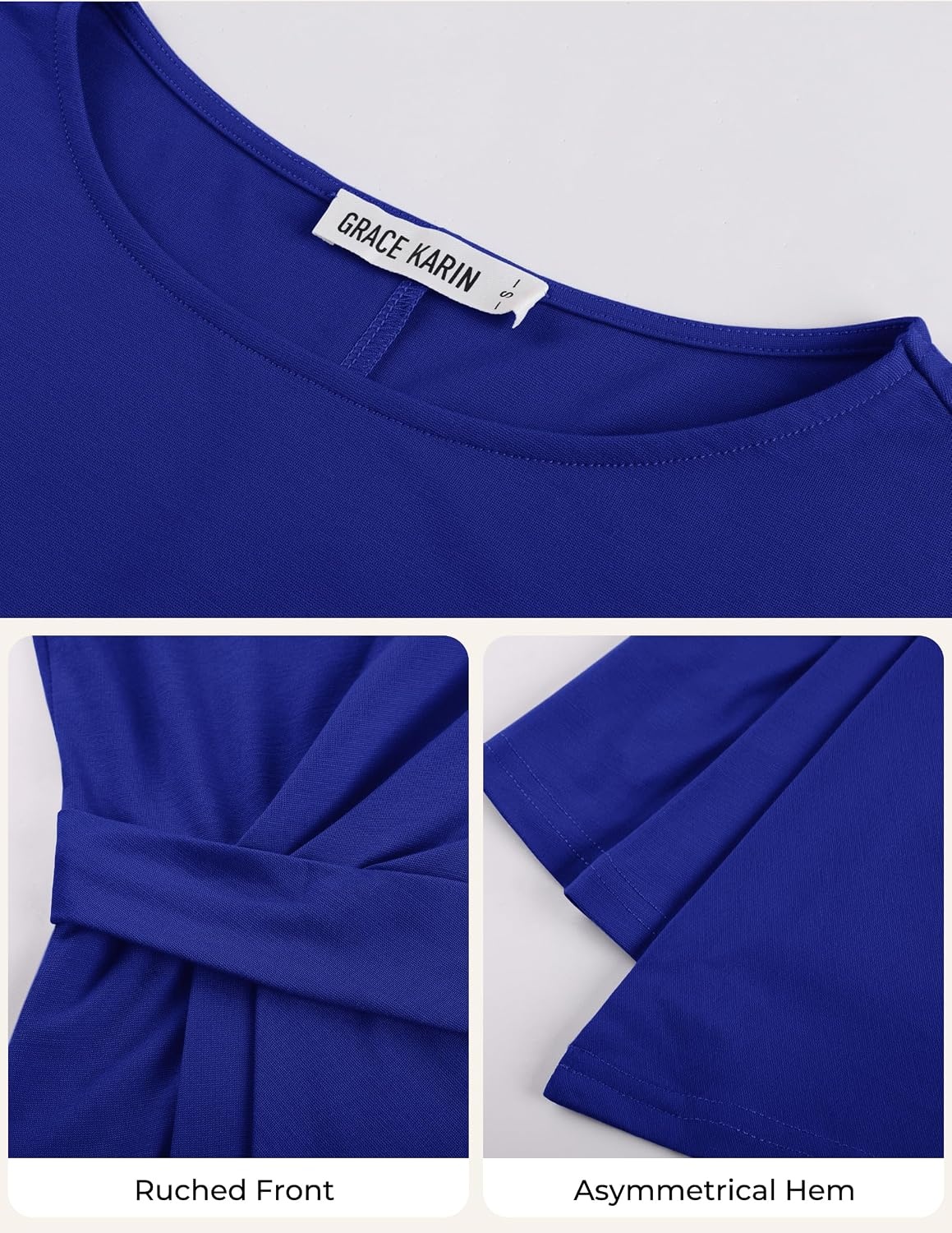 image:imageGRACE KARIN Womens 2026 Fall Peplum Tops Dressy Casual ShirtRoyal Blue