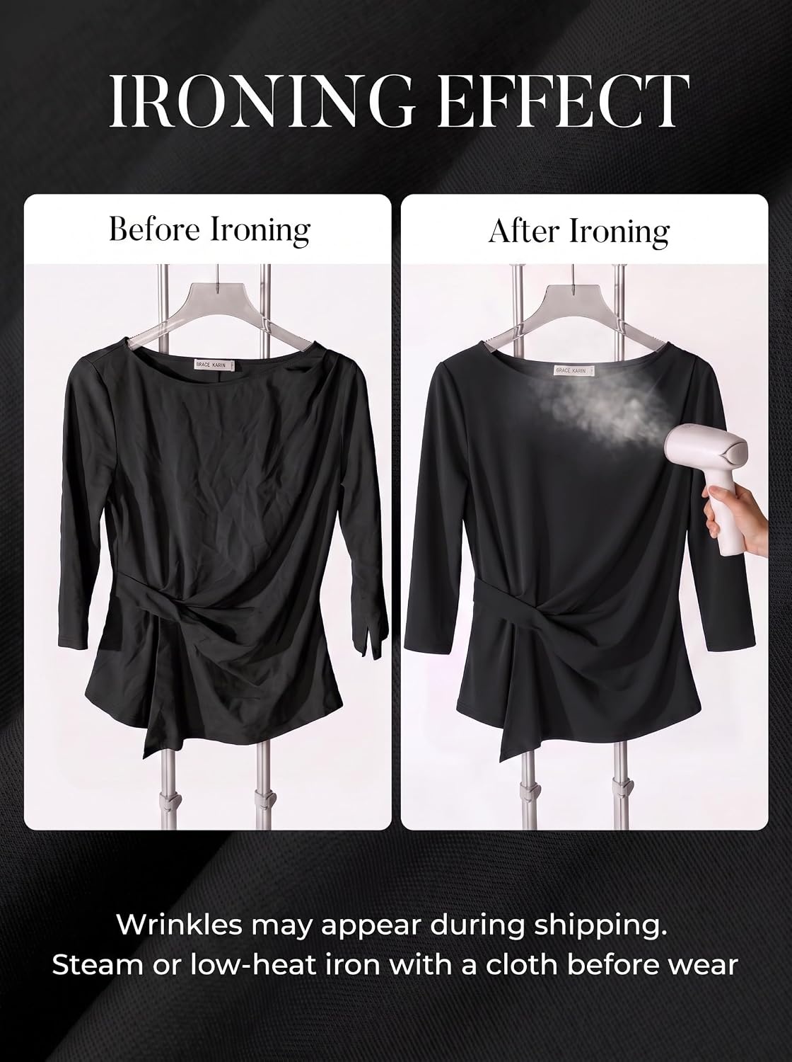 image:imageGRACE KARIN Womens Fall Peplum Tops Dressy Casual ShirtBlack