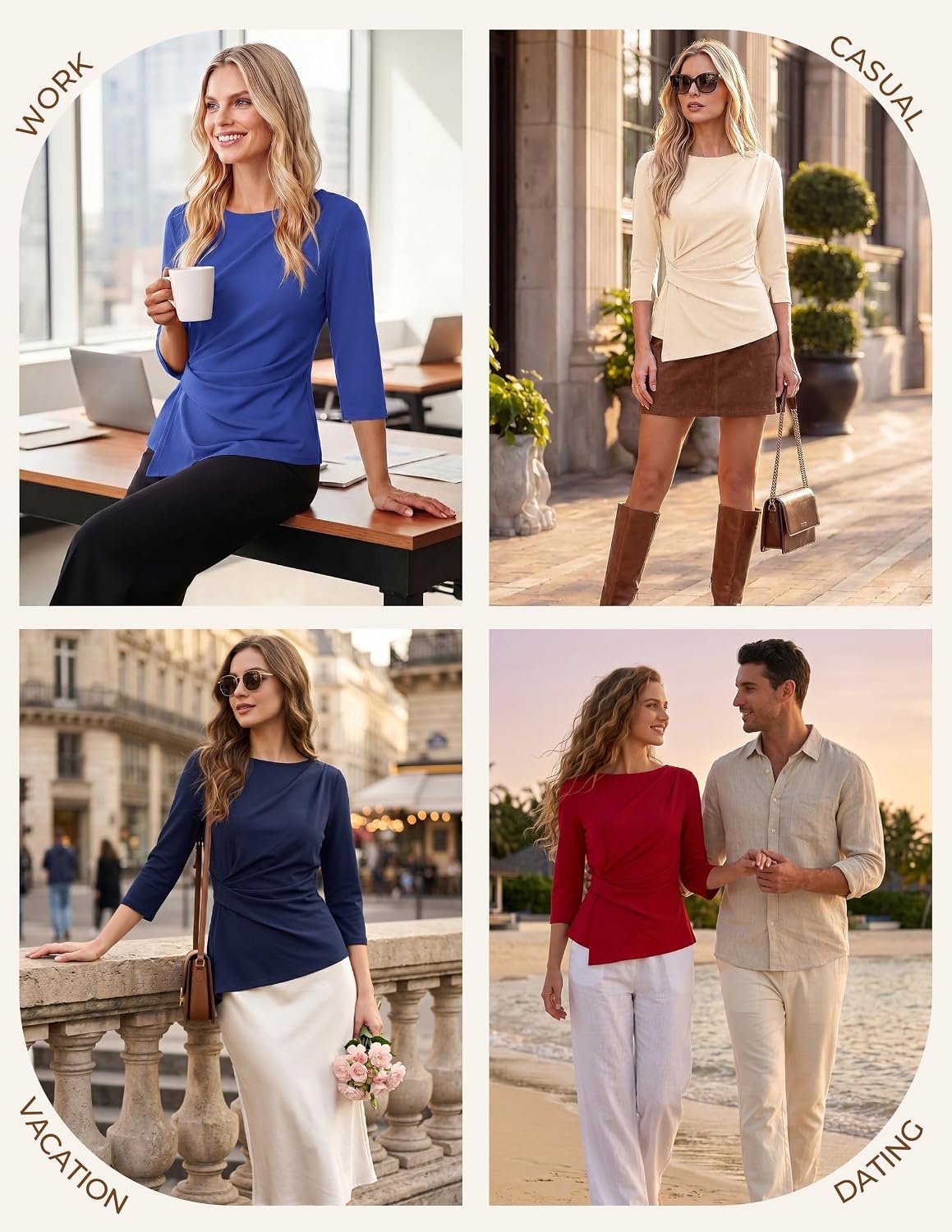 image:imageGRACE KARIN Womens Fall Peplum Tops Dressy Casual ShirtDark Green