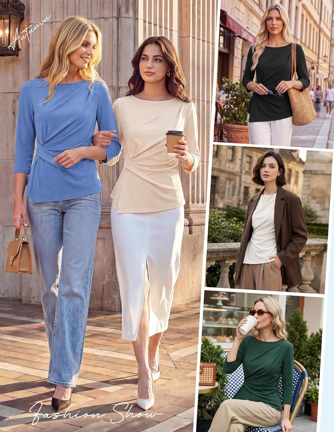 image:imageGRACE KARIN Womens Fall Peplum Tops Dressy Casual ShirtPurple