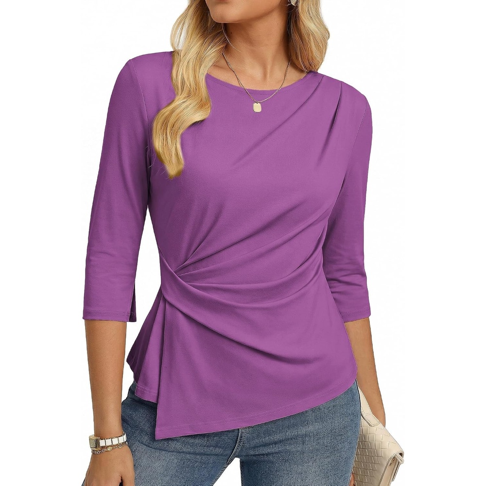 image:imageGRACE KARIN Womens Fall Peplum Tops Dressy Casual ShirtPurple